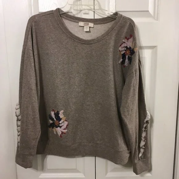 Vintage America Blues Embroidered/Beaded Sweatshirt - Picture 1 of 8